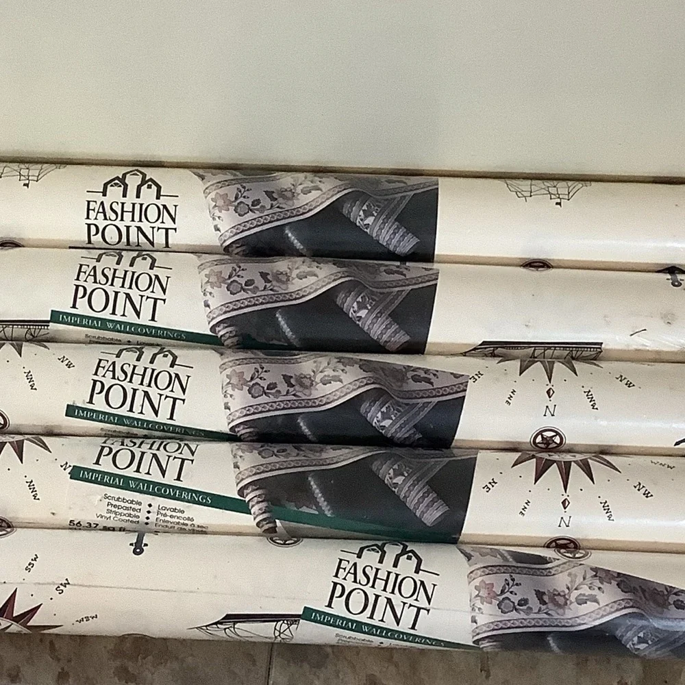 Vintage Fashion Point Imperial Wall Coverings Wallpaper Nautical Ship Unopened